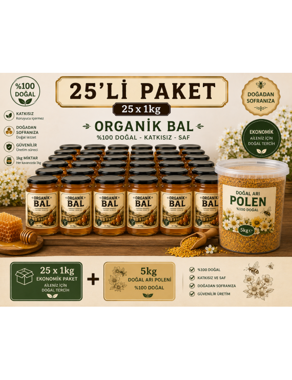 50 Kg Organik Bal + 5 Kg Polen
